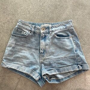 Bullhead denim patchwork cuffed jean shorts